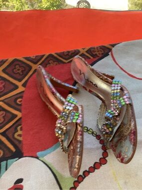 Nina Multicolor Jeweled  and satin mules
